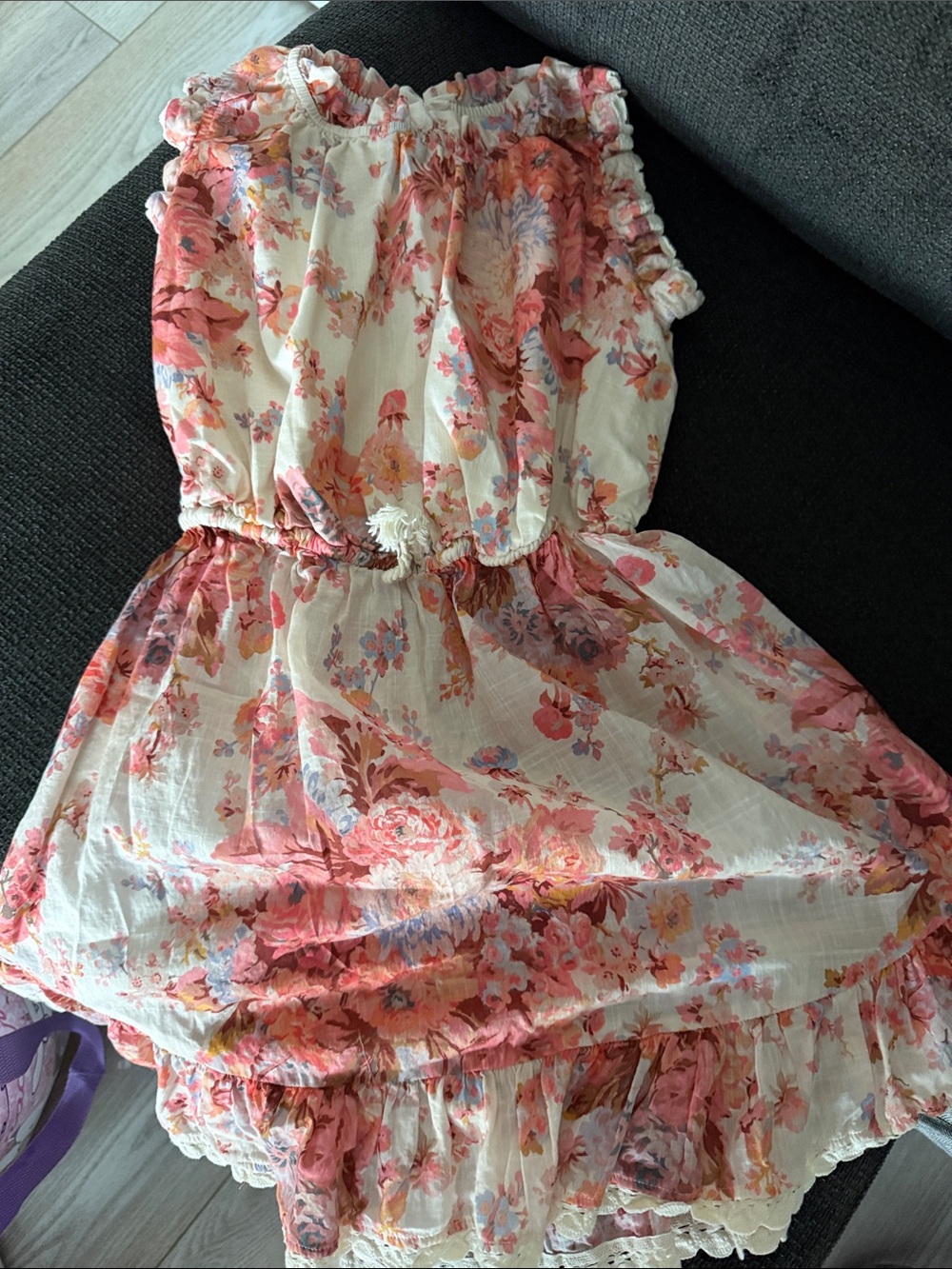 Zimmerman Girls Floral Pink Cream Summer Dress